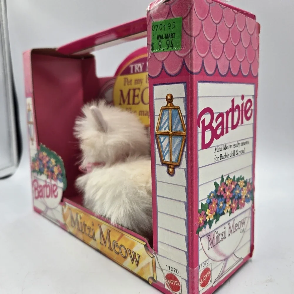 Mattel Barbie Mitzi Meow Kitty Cat 1993 White Fluffy VTG Working New Old Stock‎